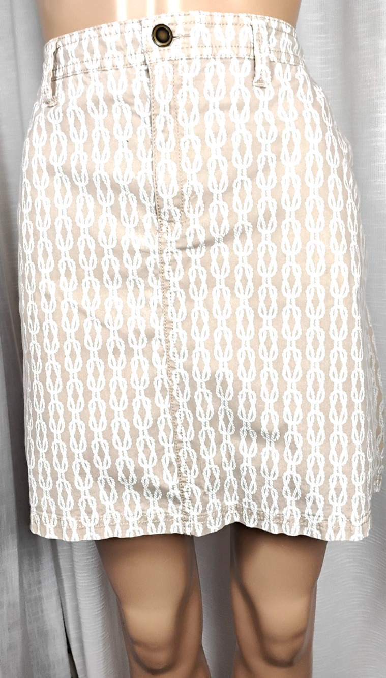 Cotton Poplin Skort Womens 12 Pockets Golf Tennis Preppy Rope Cable Pattern